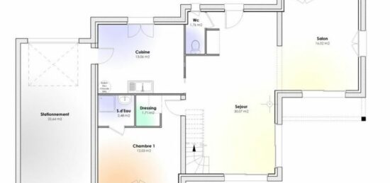 Plan de maison Surface terrain 112 m2 -  - 4  chambres -  sans garage 