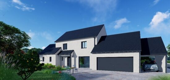 Plan de maison Surface terrain 146 m2 - 5 pièces - 4  chambres -  avec garage 