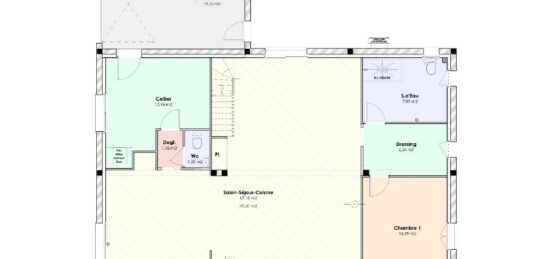 Plan de maison Surface terrain 181 m2 - 5 pièces - 4  chambres -  avec garage 