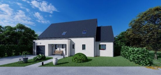 Plan de maison Surface terrain 142 m2 - 5 pièces - 4  chambres -  avec garage 