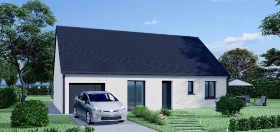 Plan de maison Surface terrain 84 m2 - 4 pièces - 3  chambres -  avec garage 