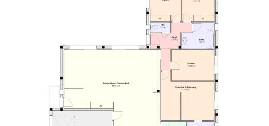Plan de maison Surface terrain 126 m2 - 5 pièces - 4  chambres -  avec garage 