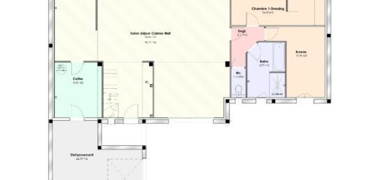 Plan de maison Surface terrain 162 m2 - 6 pièces - 5  chambres -  avec garage 