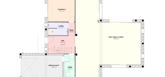 Plan de maison Surface terrain 146 m2 - 6 pièces - 4  chambres -  avec garage 